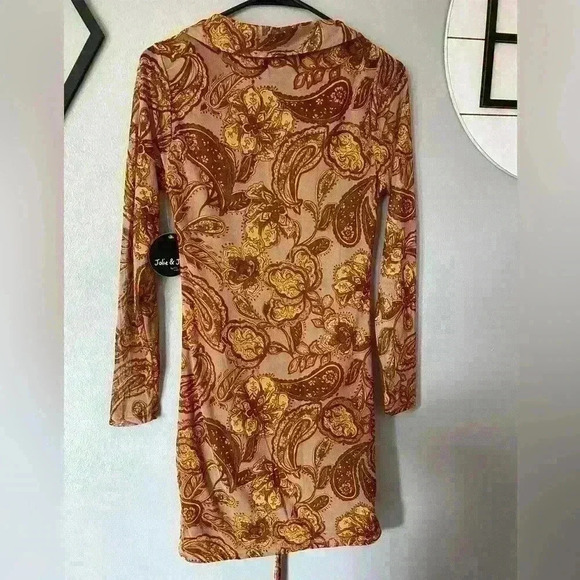 💚 New With Tags Large Mesh Boho Long Sleeve Dress - Picture 9 of 9